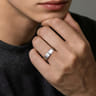 14K White Gold 6mm - Men's Wedding Band in Horizontal Brush Finish