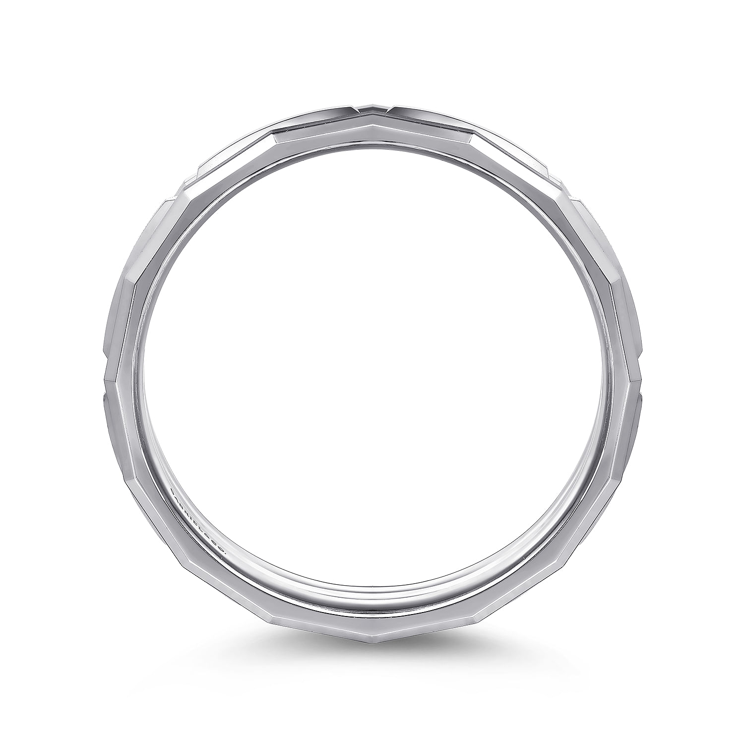 14K White Gold 6mm Men's Ring Brush Finish in Satin Finish