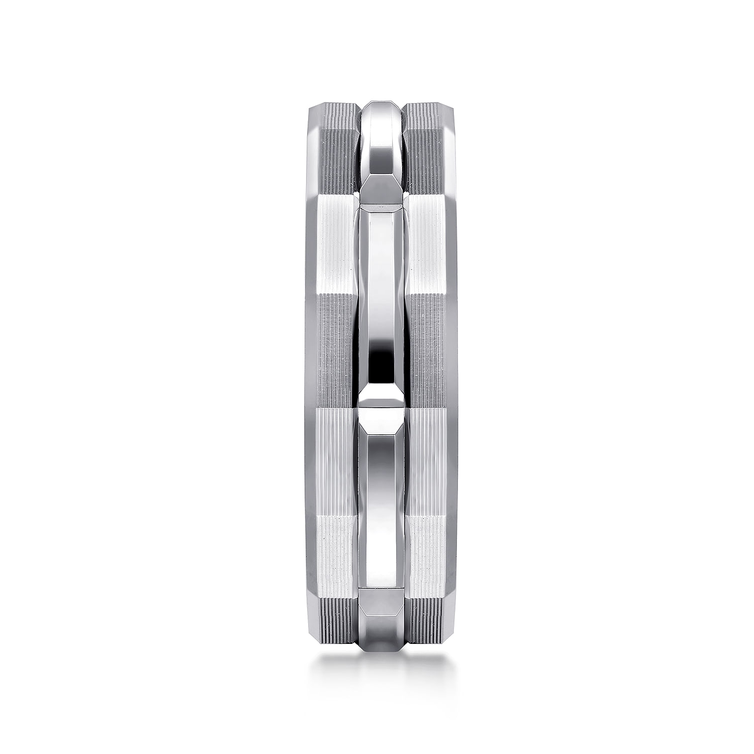 14K White Gold 6mm Men's Ring Brush Finish in Satin Finish