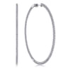 14K White Gold 70mm Inside Out Diamond Hoop Earrings - 2.4 ct