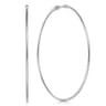 14K White Gold 70mm Round Classic Hoop Earrings