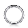 14K White Gold 8mm Square Rotating Mens Ring in High Polished Finish