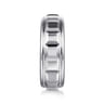 14K White Gold 8mm Square Rotating Mens Ring in High Polished Finish
