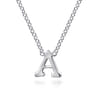 14K White Gold A Initial Necklace