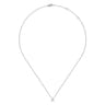 14K White Gold A Initial Necklace
