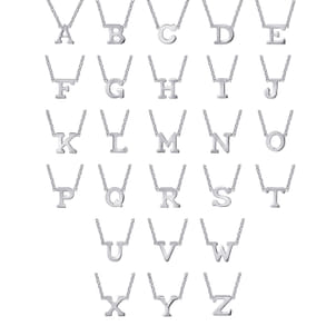 14K White Gold A Initial Necklace