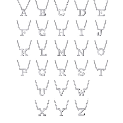 14K White Gold A Initial Necklace
