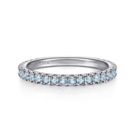 14K White Gold AQ - Aquamarine Ladies Ring