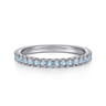 14K White Gold AQ - Aquamarine Ladies Ring