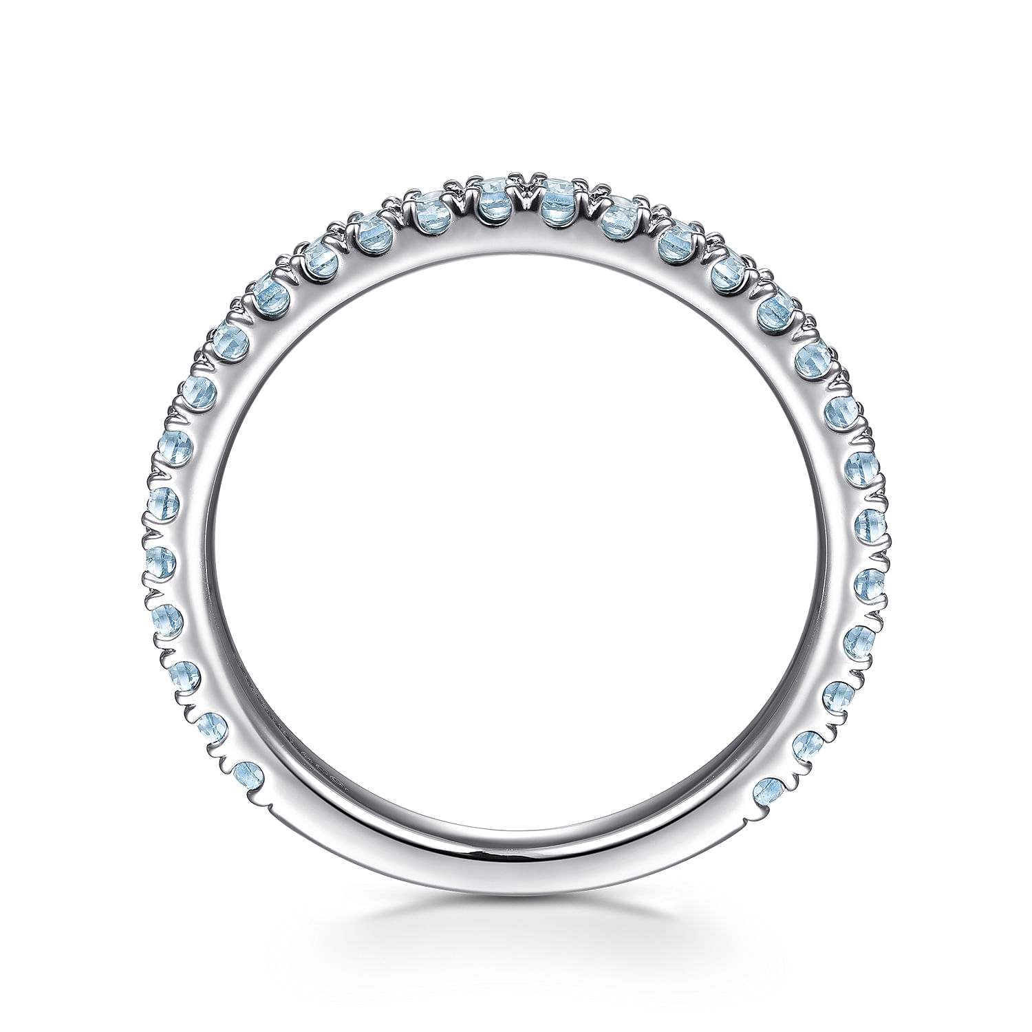 14K White Gold AQ - Aquamarine Ladies Ring