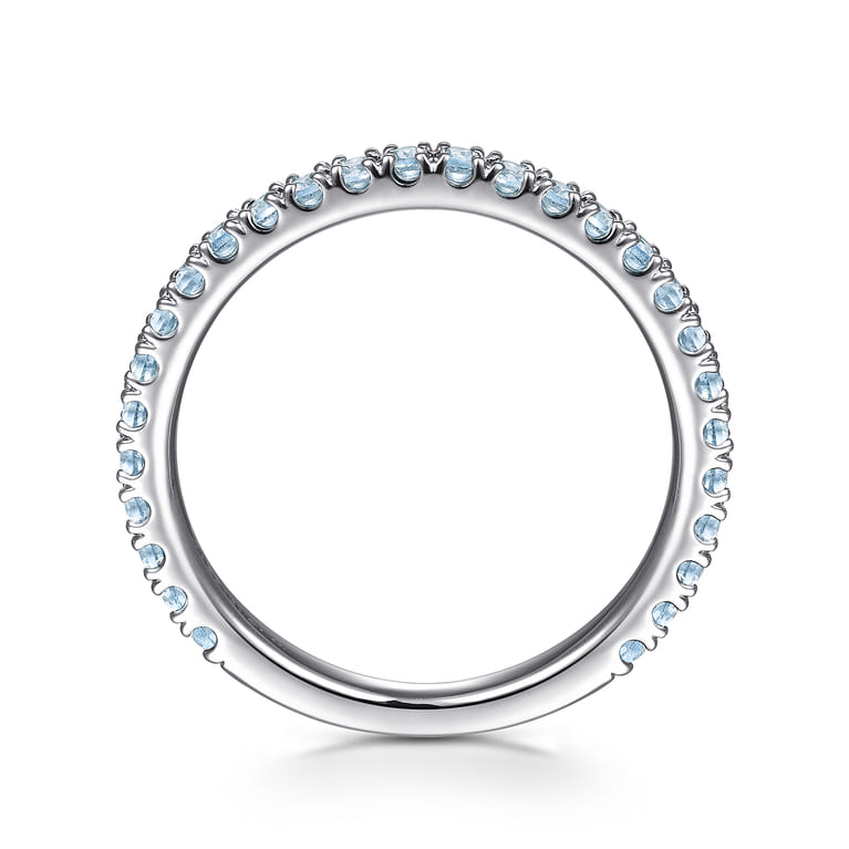 14K White Gold AQ - Aquamarine Ladies Ring - Shot 2