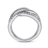 14K White Gold Abstract Diamond Bypass Wrap Ring - 0.4 ct