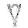 14K White Gold Abstract Diamond Bypass Wrap Ring - 0.4 ct