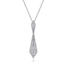 14K White Gold Abstract Diamond Pendant Necklace - 0.8 ct