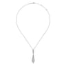 14K White Gold Abstract Diamond Pendant Necklace - 0.8 ct