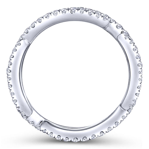 14K White Gold Abstract Twisted Diamond Eternity Ring - Shot 2