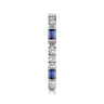 14K White Gold Alternating Sapphire Baguette and Diamond Ring - 0.25 ct