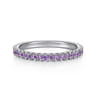14K White Gold Amethyst Stackable Ring