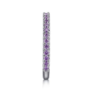 14K White Gold Amethyst Stackable Ring