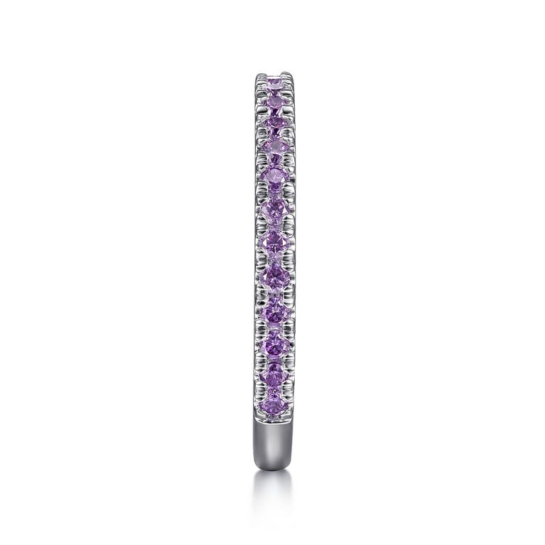 14K White Gold Amethyst Stackable Ring - Shot 4