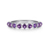 14K White Gold Amethyst Stackable Ring