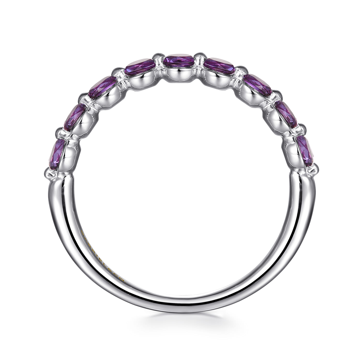 14K White Gold Amethyst Stackable Ring - Shot 2