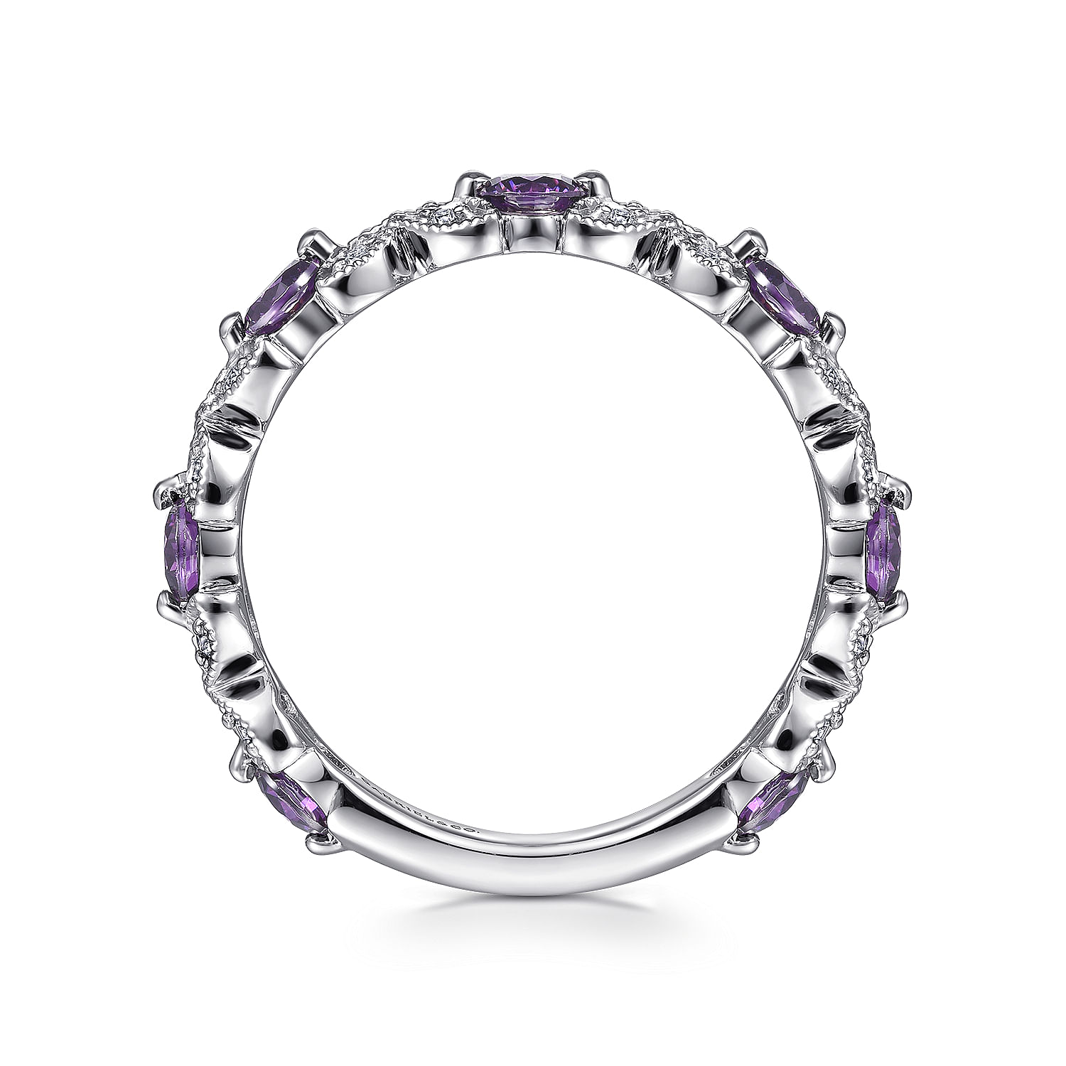 Amethyst stackable ring white gold discount