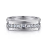 14K White Gold Angular Diamond Ring in Satin Finish - 0.5 ct