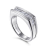 14K White Gold Angular Diamond Ring in Satin Finish - 0.5 ct