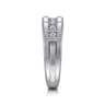 14K White Gold Angular Diamond Ring in Satin Finish - 0.5 ct