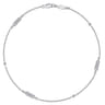 14K White Gold Ankle Bracelet with Geometric Diamond Stations - 0.09 ct