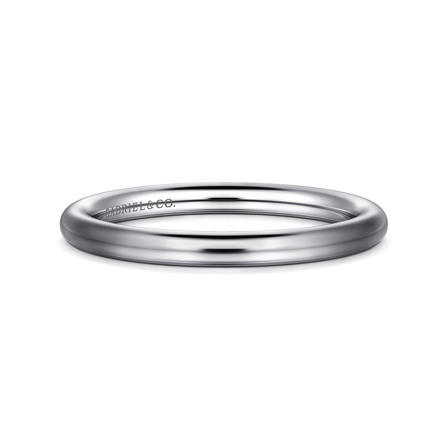 Straight Wedding Ring in 14k White Gold with   at Gabriel & Co. - Shot 1