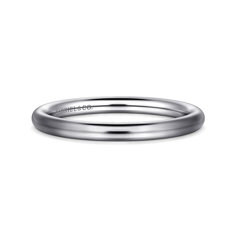 Straight Wedding Ring in 14k White Gold with   at Gabriel & Co. - Shot 1