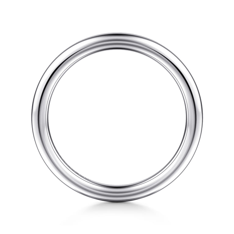 Straight Wedding Ring in 14k White Gold with   at Gabriel & Co. - Shot 2