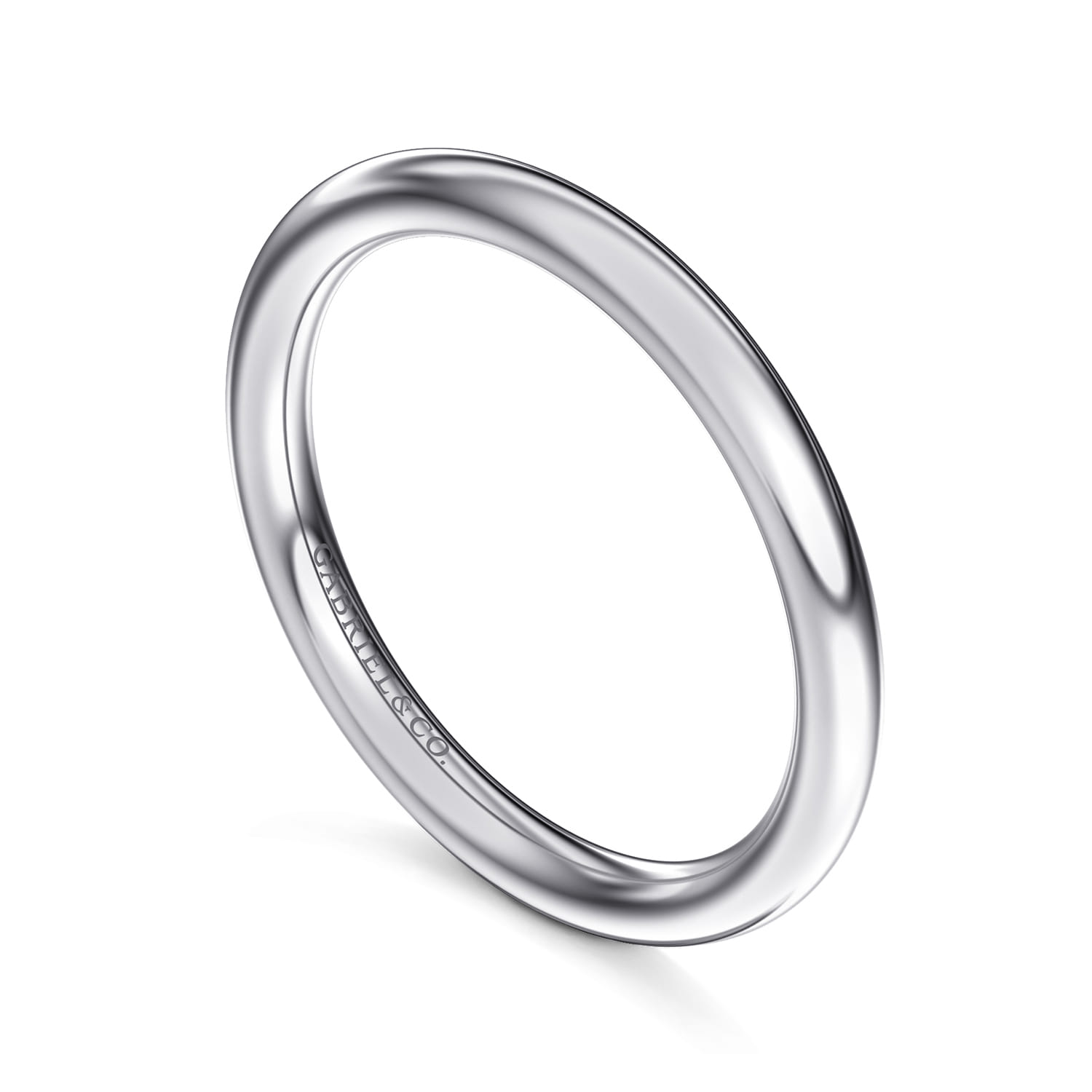 Straight Wedding Ring in 14k White Gold with   at Gabriel & Co. - Shot 3