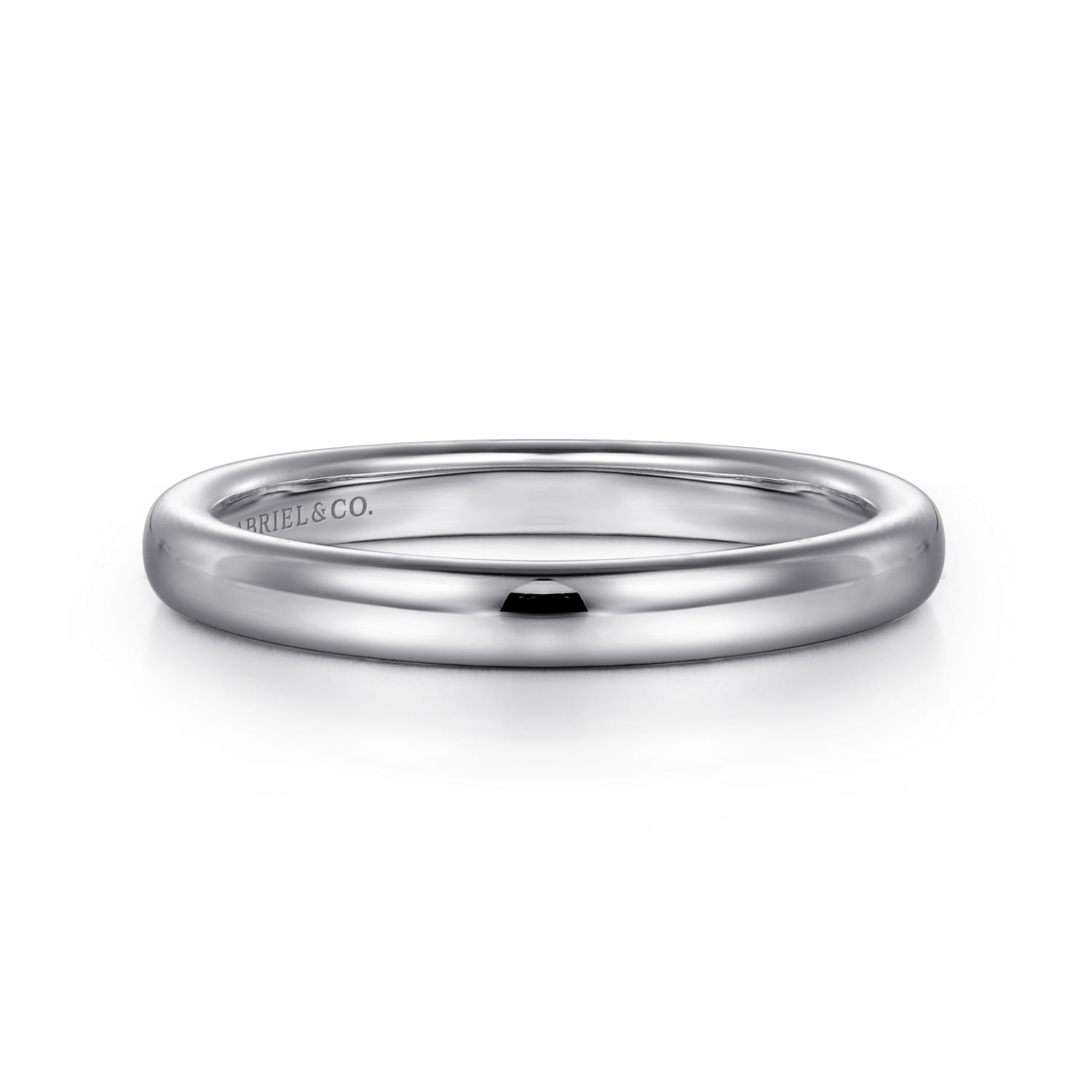 Straight Wedding Ring in 14k White Gold with   at Gabriel & Co. - Shot 1