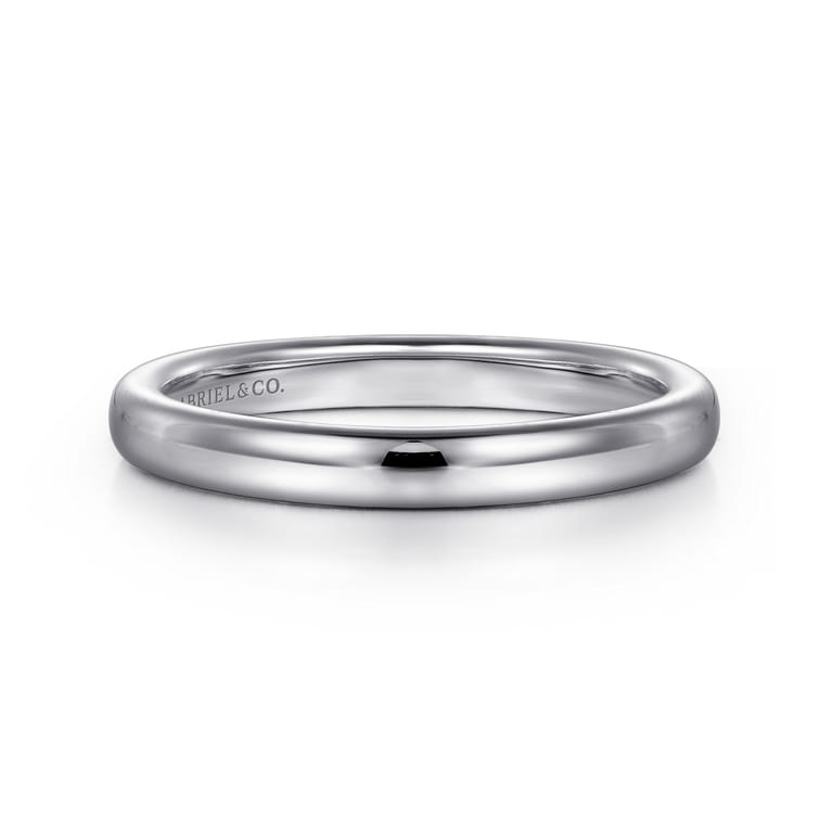 Straight Wedding Ring in 14k White Gold with   at Gabriel & Co. - Shot 1