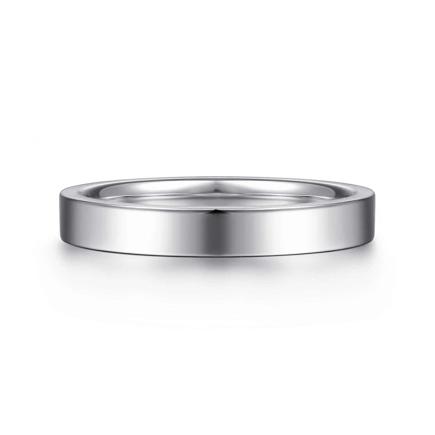 Straight Wedding Ring in 14k White Gold with   at Gabriel & Co. - Shot 1