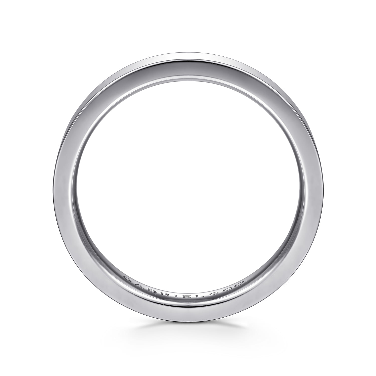 Straight Wedding Ring in 14k White Gold with   at Gabriel & Co. - Shot 2