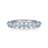 14K White Gold Aquamarine Stackable Ring