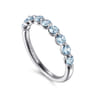 14K White Gold Aquamarine Stackable Ring