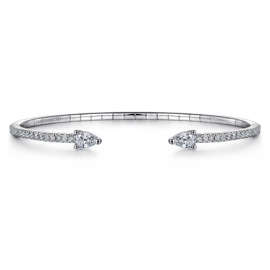14k White Gold Lusso Bangle SKU: BG4727-62W45JJ