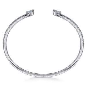 14K White Gold Arrow Diamond Cuff Bracelet