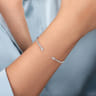 14K White Gold Arrow Diamond Cuff Bracelet - 1 ct
