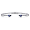 14K White Gold Arrow Sapphire and Diamond Cuff Bracelet - 0.5 ct