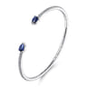 14K White Gold Arrow Sapphire and Diamond Cuff Bracelet - 0.5 ct