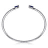 14K White Gold Arrow Sapphire and Diamond Cuff Bracelet - 0.5 ct