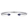 14K White Gold Arrow Sapphire and Diamond Cuff Bracelet - 0.5 ct
