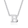14K White Gold B Initial Necklace