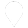 14K White Gold B Initial Necklace